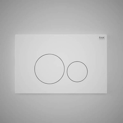 RAK Round Dual Flush Plate - Matt White